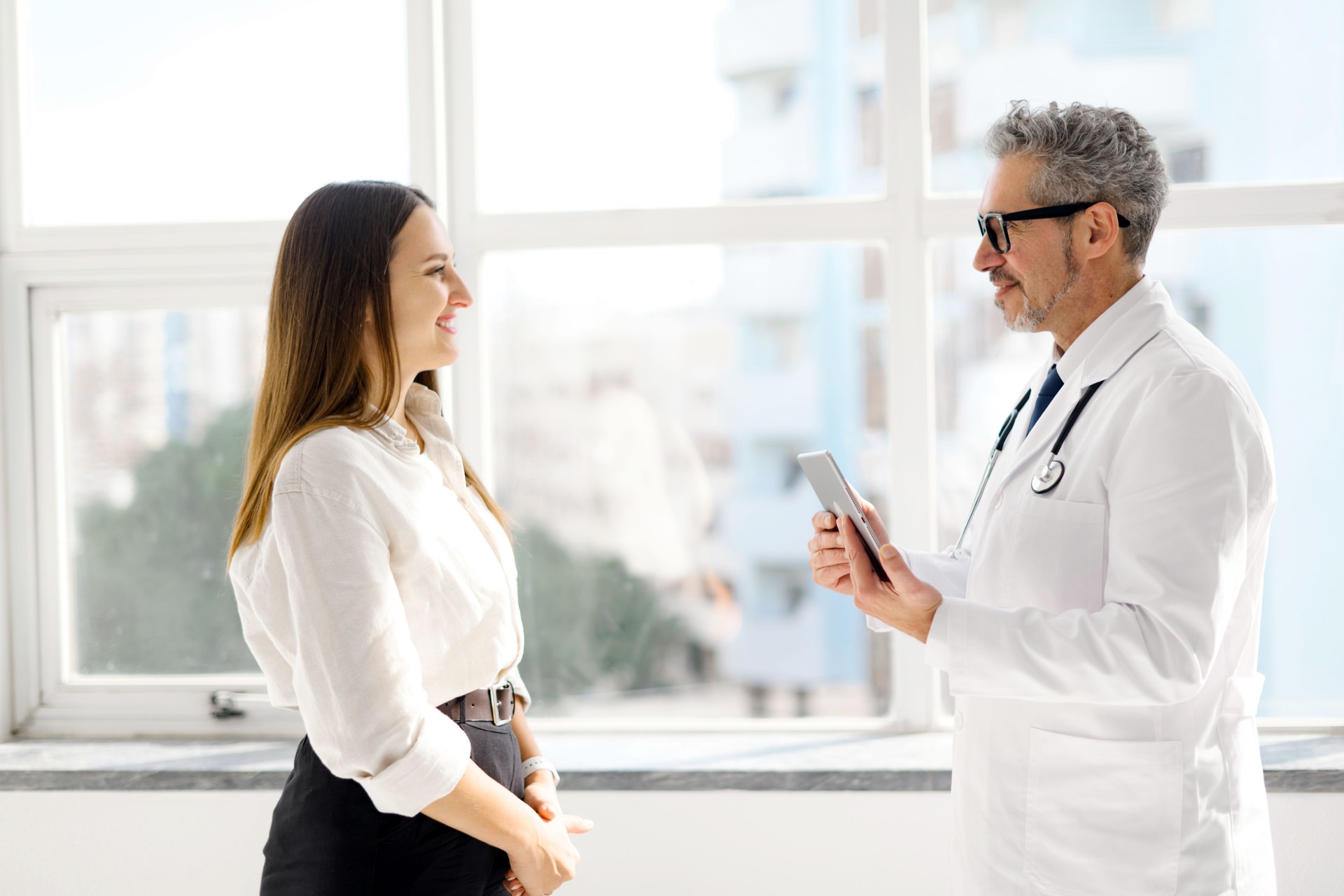 A conversation between a healthcare professional and a patient during appointment
